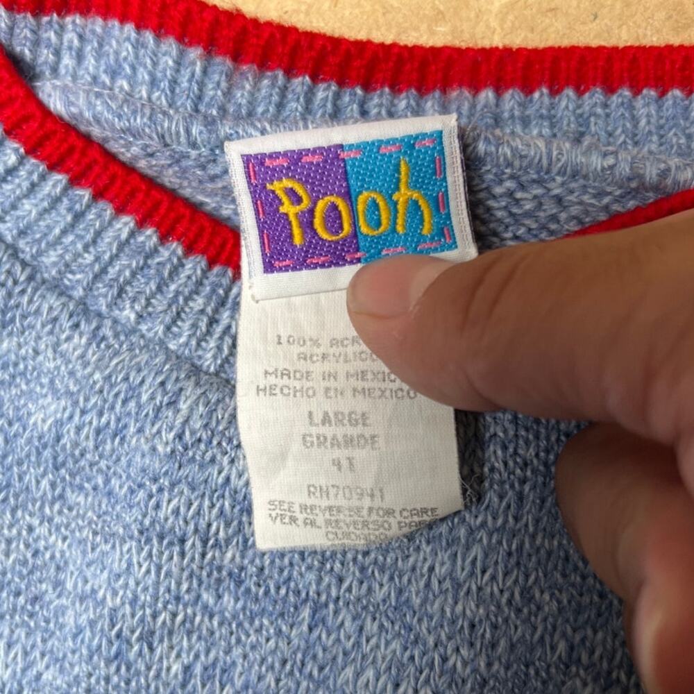 Winnie The Pooh Silly Ole Bear Size Large Pullover Blue Sweater Knit Toddler - Picture 6 of 6